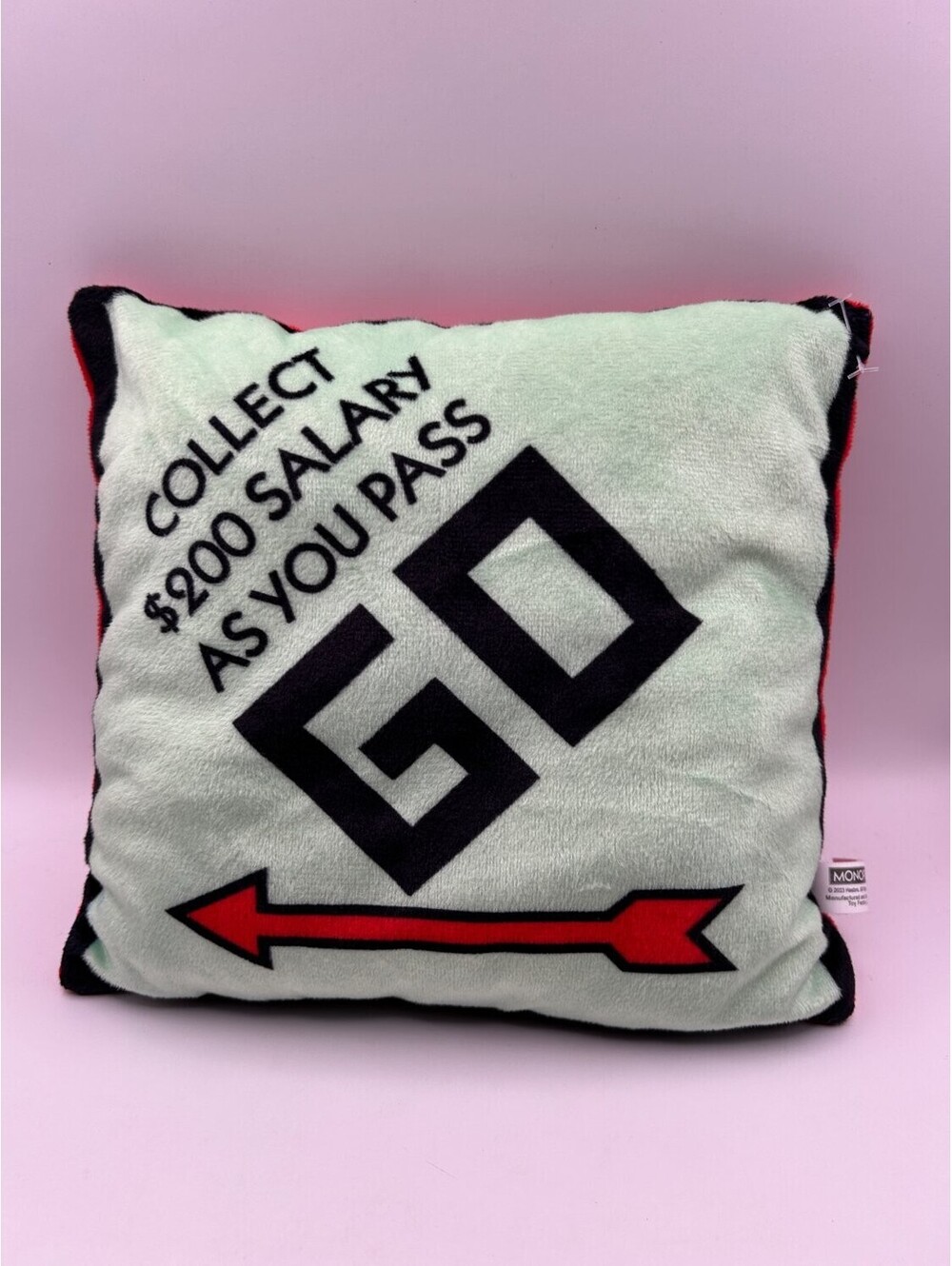 Toy Factory Collect $200 Salary AS You Pass GO Monopoly Plush Throw Pillow